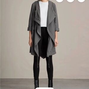 AllSaints military green Draped Waterfall Jacket